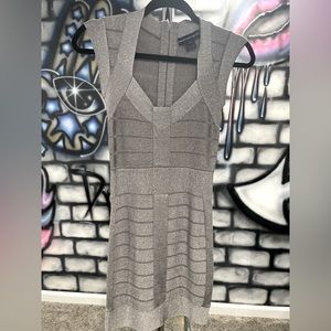 Silver bodycon mini dress Size 0